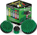 Kitchen Cleaning Supplies Set - Tile Electric Spin Scrubber - Stainless Steel Cleaner for Stove Sink and Oven - Household Cleaning Tools - Green Medium Stiffness Nylon Brush - Cast Iron Scrubber