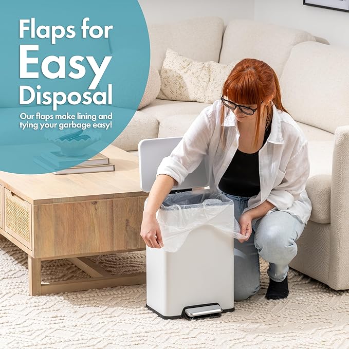 Trash Bags - Small Garbage Bags Clear Trash Can Liners for Bathroom Bins Bedroom Office &amp Kitchen Waste Multi-Purpose Household Wastebasket Cleaning Supplies - 4 Gallon Pack of 3