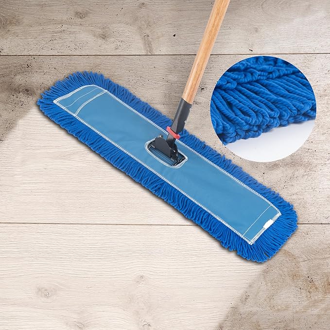 Matthew 36'' Microfiber Loop Dust Mop Washable Commercial&ampResidential Heavy Duty Mop Head Replacement Premium Absorbent Industrial Dust Mop Refill Pads for Hardwood OfficeGarage and Hotel -6Pack