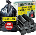 80 Count | Contractor Garbage Bags | 55 Gallon Contractor Bags Heavy Duty | 2 Mil | Heavy Duty Contractor Bags | Contractor Trash Bags | Heavy Duty Trash Bags