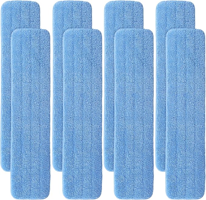 Replacement Microfiber Pad for Rubbermaid Commercial 24 Inch Mop Head - 8 Pack Wet &amp Dry Commercial Cleaning Refills Reusable Mop Refills Fit for Any Microfiber Flat Mop System 24