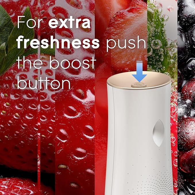 Glade Automatic Spray Refill Air Freshener for Home and Bathroom Bubbly Berry Splash 6.2 Oz 3 Count