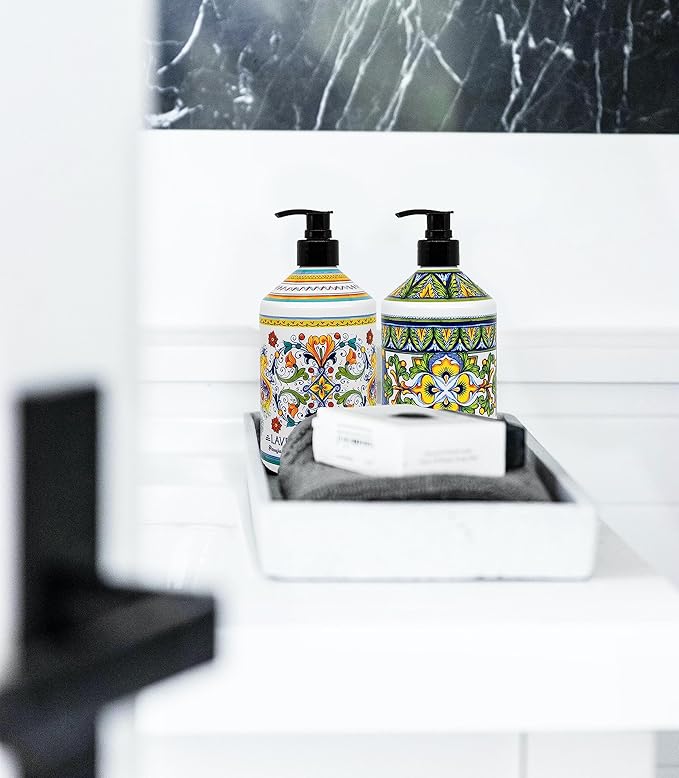 Perugia Italian Deruta Hand Soap - 21.5 fl oz Bottles - 8 pack - Lavendar Sweet Orange Lemon Verbana and Olive Thyme