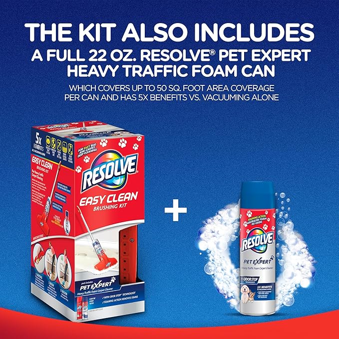 Resolve Pet Expert Easy Clean Carpet Foam Spray Refill 2 Piece Set Stain and Odor Remover Solution