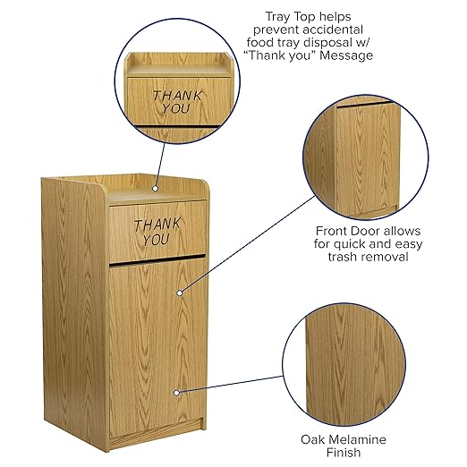 EMMA + OLIVER Wood Tray Top Receptacle in Oak