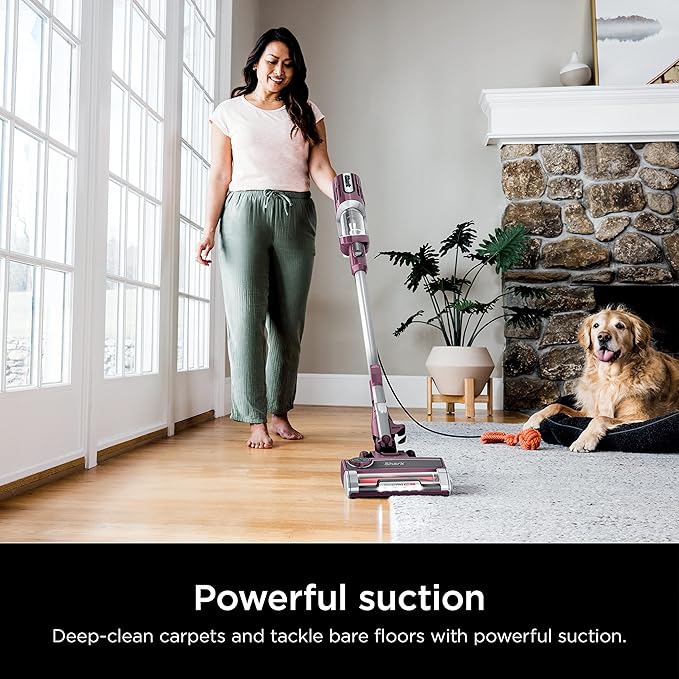 Shark HZ702 Ultralight PetPro Corded Stick Vacuum with PowerFins HairPro Odor Neutralizer Technology Crevice &amp Upholstery Tool Precision Duster Wine Purple (Renewed)
