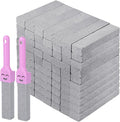 70 Pack Pumice Stones Bulk for Cleaning - Grey Pumice Scouring Pad with 2 Universal Handles Pumice Stick Cleaner for Removing Toilet Bowl Ring Bath Household Kitchen Pool 5.9 x 1.4 x 0.9 Inch