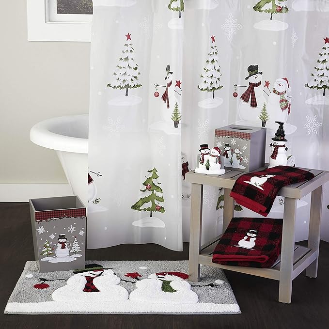 SKL Home Woodland Winter Wastebasket Red