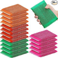 Thyle 24 Pack Steel Scrub Sponges for Dishes Non Scratch Scouring Multi Use Metal Scrubber Heavy Duty Dish Wash Kitchen Sponge for Pot Dish Washing Hard Surface Cleaning (Vibrant Color)