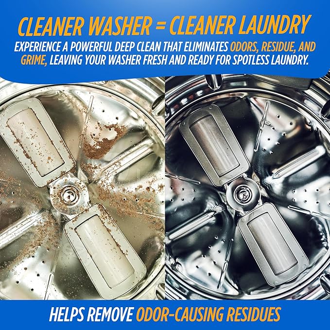 Oh Yuk Washing Machine Cleaner For All Washers (Top Load Front Load HE and Non-HE) Natural Citrus Fragrance Four Cleanings Per Bottle Septic Safe 16 Fl Oz
