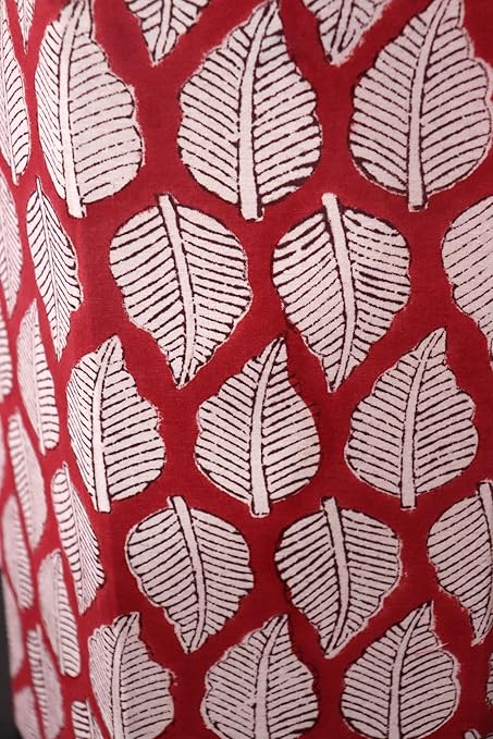 Generic Floral Hand Block Print Paper Dustbin Cotton Printed Wastebasket Indian Vintage Home Decor Hotel Room Decor (1 RED DARK)