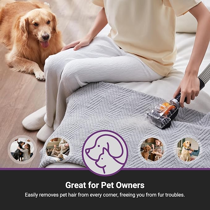 Eureka Powerful Upright Vacuum Cleaner for Home Pet Hair Lightweight Household Upright Vacuum for Carpet and Hard Floor MaxSwivel Pro NEU350 with Pet Tool Yellow
