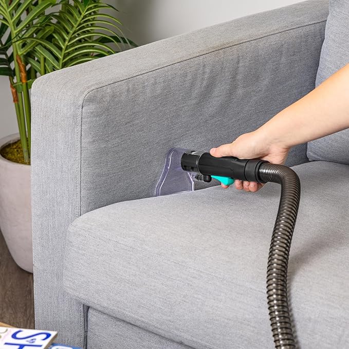 IRIS USA Carpet Spot Cleaner Machine 110V with Auto Spray for Low Pile Carpet Couch Sofa Upholstery Car Detailing Shallow Berber Rug Lightweight Portable Chemical-Free Stain Remover 1000mL Tank