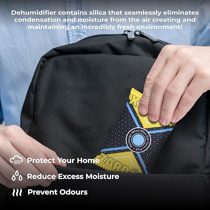 4.4 oz/125g Rechargeable Desiccant Packs Dehumidifier Bag - 12 Pack - Moisture Absorbers For Safes Car Bathroom Storage - Moisture Remover Eliminates Humidity - Reusable Desiccant Bags
