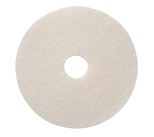Americo White Super Polish Floor Pad 12x18 5 Pads/Case Machine Floor Pads for Polishing Dry Floors Made of 100% Recycled Content USA Made