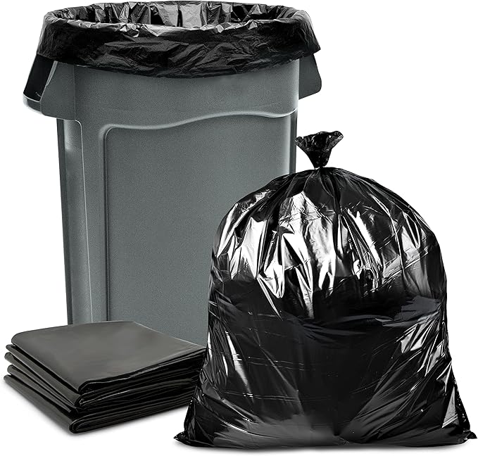 Veska 33 Gallon Trash Bags (Huge 100 Bags w/Ties) Large Black Garbage Bags 30 Gallon 32 Gallon 35 Gallon Trash Can Liners