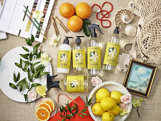 Caldrea Linen &amp Room Spray Air Freshener Made with Essential Oils Plant-Derived &amp Other Thoughtfully Chosen Ingredients Transparent Sea Salt Neroli Scent 16 Fl Oz