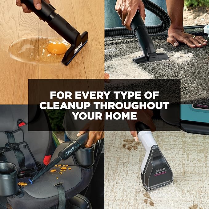 Shark EveryMess™ | Ultra-Powerful 3-in-1 Wet Vac Dry Vac &amp Stain Eliminator | StainForce Technology Perfect for Homes Pets and Cars | 3 Accessories and Cleaning Solution | Blue | VX102BRN