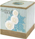Avanti Linens - Tissue Box Cover Guest Bathroom Essentials Beach Inspired Home Decor (Beachcomber Collection)