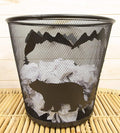 Ebros Wildlife Rustic Black Bears Roaming Pine Trees Forest by The Mountains Metal Wire Waste Basket Bin 14 Diameter Bear Home and Bathroom Accent Western Country Cabin Lodge Decorative Trash Can