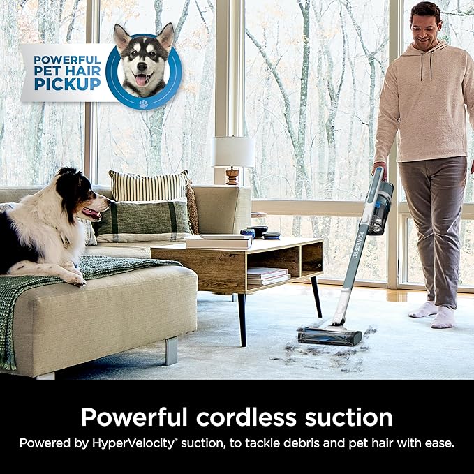 Shark PowerPro Plus Cordless Stick Vacuum Lightweight Rechargeable FloorDetect Technology HEPA Filter Up to 50-Minute Runtime Powerful Pet Hair Pickup Carpets &amp Hard Floors Pure Water IZ3