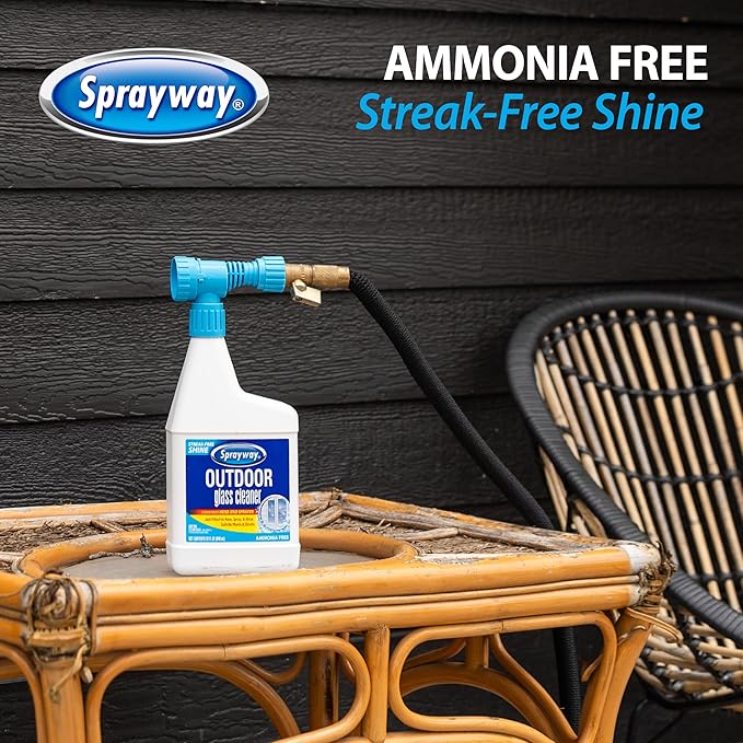 Sprayway Outdoor Glass Cleaner 32oz Pack of 6 | Streak-Free Shine Foaming Action | Ideal for Windows Patio Doors and Outdoor Glass Surfaces