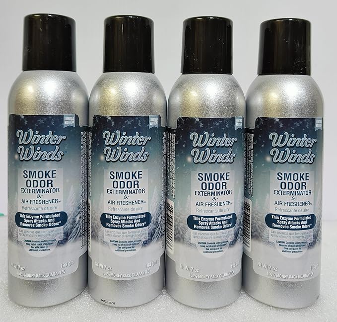 Smoke Odor Exterminator 198 gm/ 7 oz Large Spray Winter Winds 7oz Can 4 Pack. Assorted