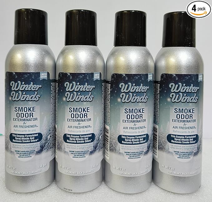 Smoke Odor Exterminator 198 gm/ 7 oz Large Spray Winter Winds 7oz Can 4 Pack. Assorted