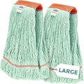 Nine Forty 2-Pack Industrial and Commercial-Grade Looped End Wet Mop Head Refill - Heavy Duty 20 Inch 4-Ply Premium Synthetic Yarn - for Optimal Absorption and Durability - Green (2 Pack Large)