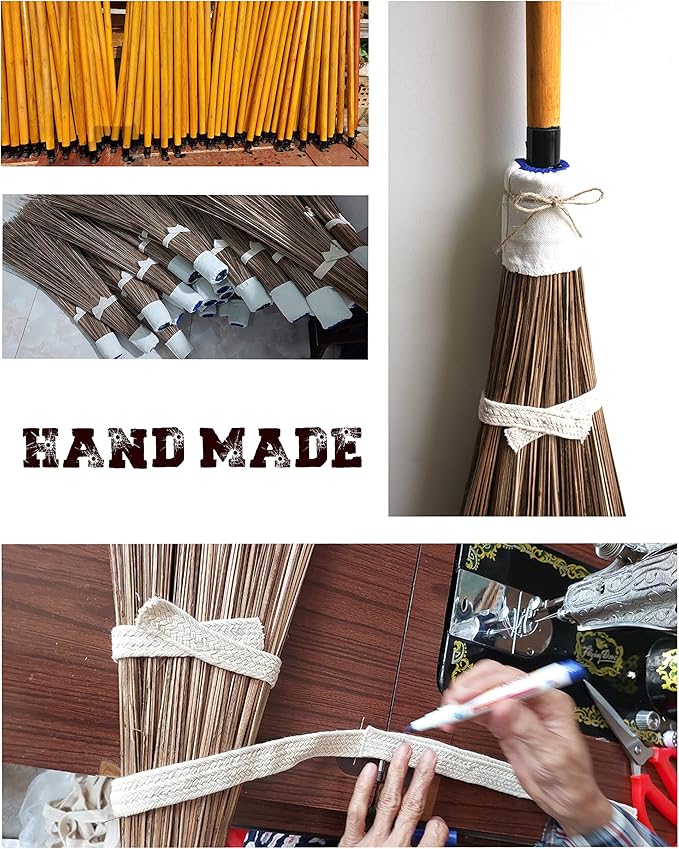 Coconut Broom - 55 Inches Length Heavy Duty Broom for Sweeping Patio Garden House Garage and Other Outdoor Spaces.