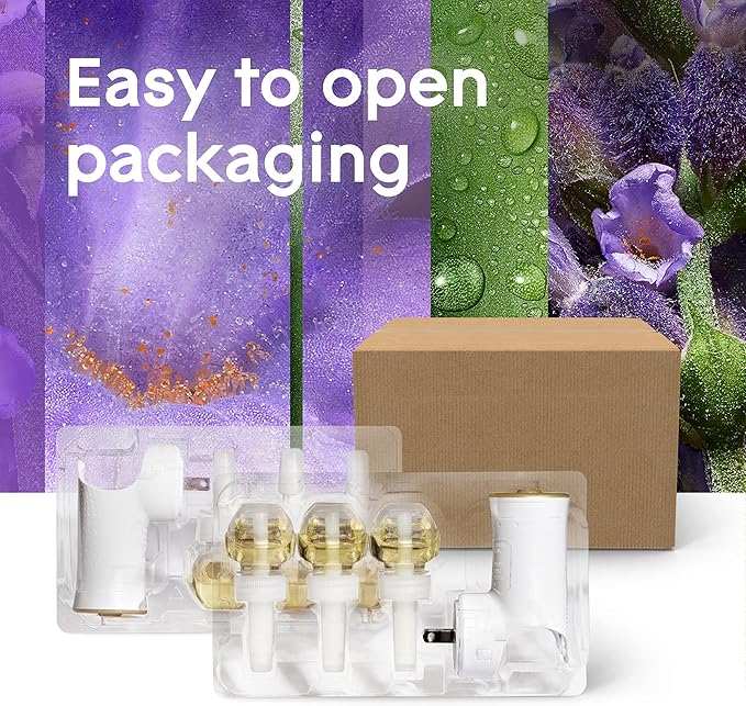Glade PlugIns Refills Air Freshener Starter Kit Scented and Essential Oils for Home and Bathroom Tranquil Lavender &amp Aloe 4.02 Fl Oz 2 Warmers + 6 Refills