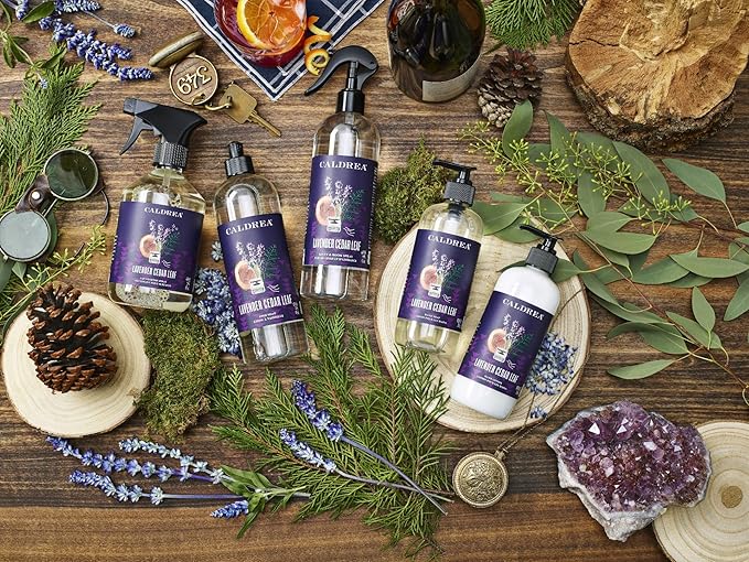 Caldrea Linen And Room Spray Air Freshener Made With Essential Oils Plant-Derived And Other Thoughtfully Chosen Ingredients Lavender Cedar Leaf Scent 16 Oz