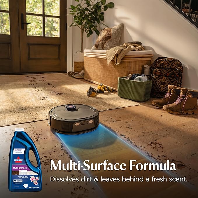 Bissell FlexClean FurForce Robot Vacuum &amp Mop with No Tangle Pet Brush Roll LiDAR Navigation &amp Liftable Pad for Pet Hair Removal on Hard Floors &amp Rugs 180min Runtime 60-Day Dust Collecti