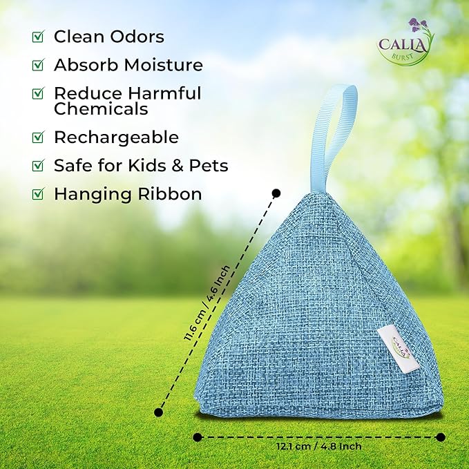 4 Pack Bamboo Charcoal Air Purifier Bags 200 Grams Each - Activated Charcoal Odor Absorber for Car Pets &amp Closet - Natural Freshener for Home Eco-Friendly &amp Reusable Charcoal Bags (Designer