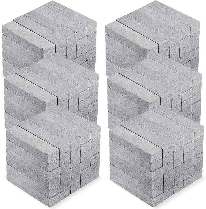 90 Pack Pumice Stones Bulk for Cleaning - Grey Pumice Scouring Pad Pumice Stick Cleaner for Removing Toilet Bowl Ring Bath Household Kitchen Pool 5.9 x 1.4 x 0.9 Inch