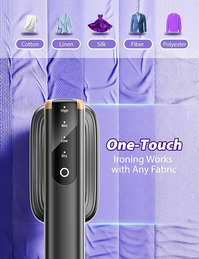 Steamer for Clothes Portable Handheld Garment Steamer15s Fast Heat-up180ml TankSteamer Ironing Gloves35 Minutes of Continuous Ironing for Travel and Home(Black Gold)