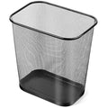 Nuanchu 1 Pcs Mesh Square Trash Cans 4 Gallons Wire Wastebasket for Home Black Metal Office Garbage Cans Rectangular Open Top Trash Bin for Kitchen Bathroom Bedroom 11.7 x 8.5 x 11.8 Inch (Black)