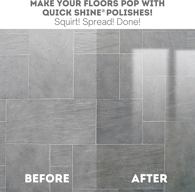 Quick Shine Ultimate Gold Clean + Polish Mop Kit | All-in-One 11 Pc Kit w/Interchangeable Attachments | Cleaner &amp Polish Included | No Batteries Needed | All Floors Pro Cleaning System | 2-in-1 Mo