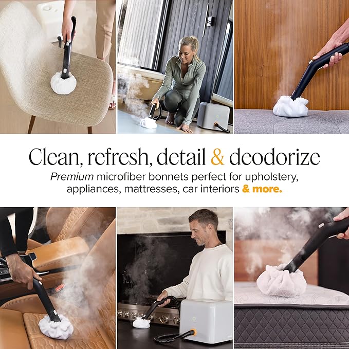 Dupray Small Triangle Bonnets – Reusable Microfiber Cleaning Pads for Steam Cleaners Precision Fit Steam Mop Accessories for Hard Floors Tiles Grout – Pack of 5