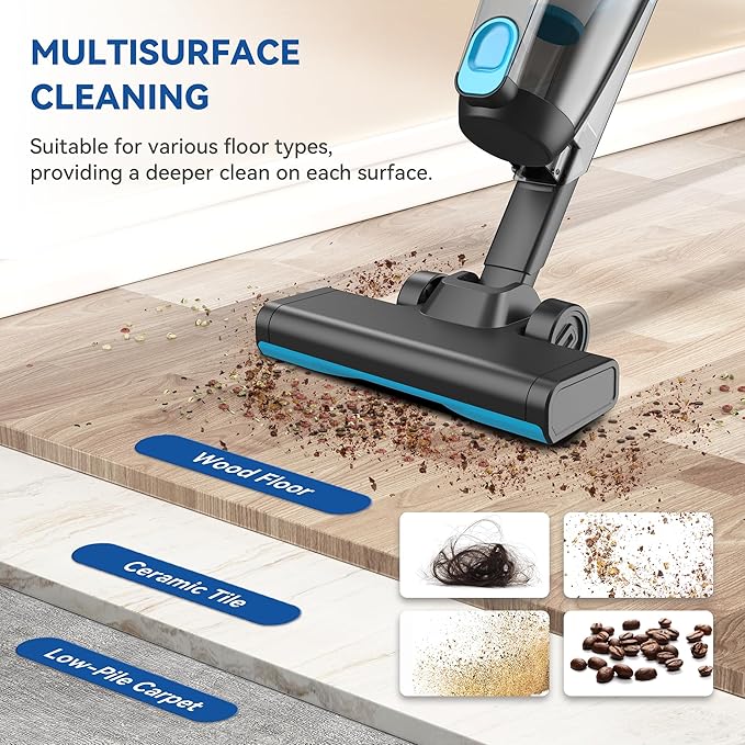 Vazone R6X Corded Stick Vacuum Cleaners for Home 20Kpa Powerful Suction Stick Vacuum with 16Ft Cord 2 in 1 Lightweight Handheld Vacuum Cleaner for Hardwood Floor Pet Hair