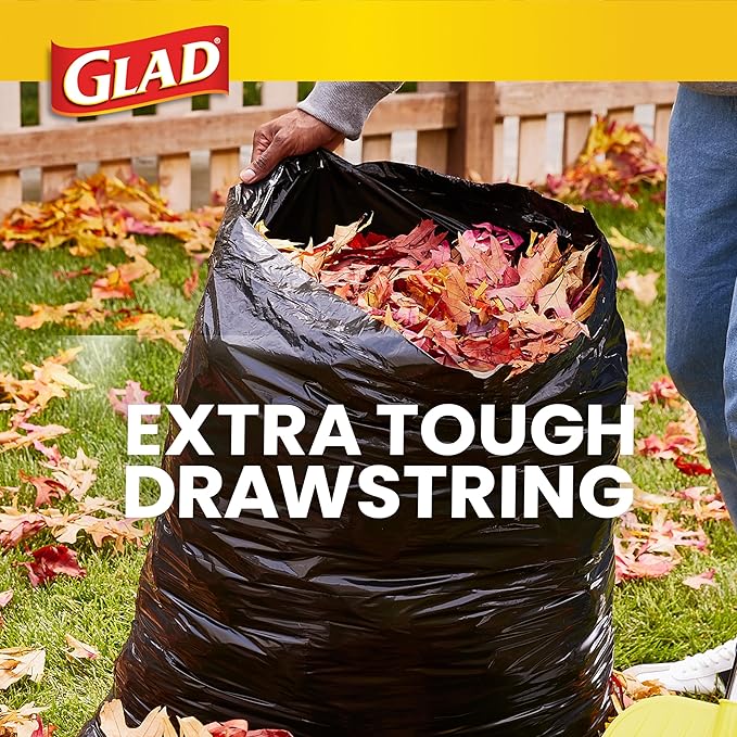 Glad Large 30 Gallon Trash Bags Unscented Heavy Duty Garbage Bags Forceflex with Drawstring 30 Count (Packaging May Vary)