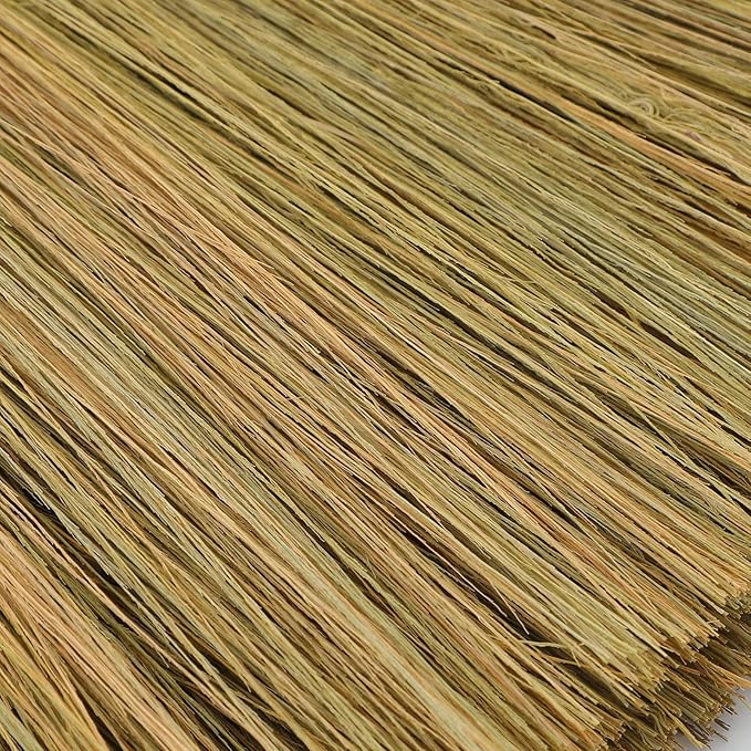 2pcs Handmade Grass Broom Soft Bristle Broom for Home Removable Head Dustpan Sweep