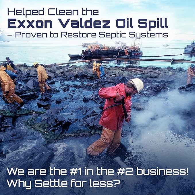 Bio-Safe One Inc - BIO-112 - Septic Tank Treatment - Drainfield Treatment - Heavy Duty Sludge Digester - Septic Cleaner - Drain Clog Remover - Toilet Drain Clog Remover - 5 Gal - Exxon Valdez Patented