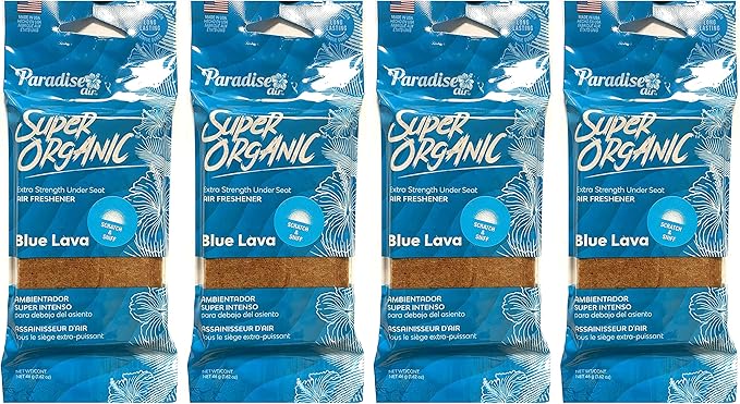4 X Odor Eliminator Blue Lava Scent Car Air Freshener Block Under Seat Fragrance