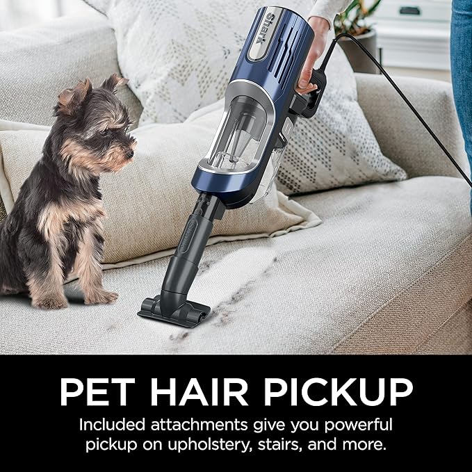 Shark HZ600C Ultralight Pet Pro Corded Stick Vacuum with PowerFins &amp Self-Cleaning Brushroll Perfect for Pets Converts to Hand Vacuum Pet Power Brush Crevice &amp Upholstery Tools (Renewed)