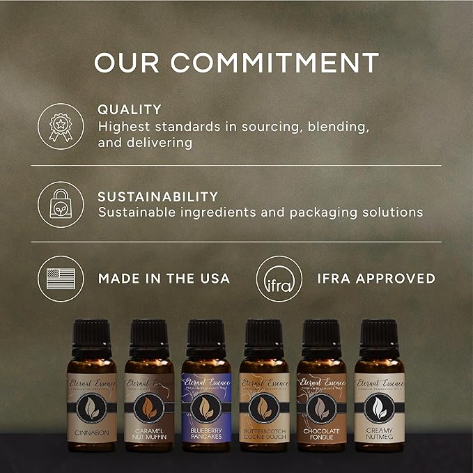 Eternal Essence Oils Holiday Set of 6 Premium Fragrance Oils - Oils for Diffusers Soap &amp Candle Making Aromatherapy - Includes Candy Cane Pumpkin Patch - for Candle Soap Making &amp More - 1