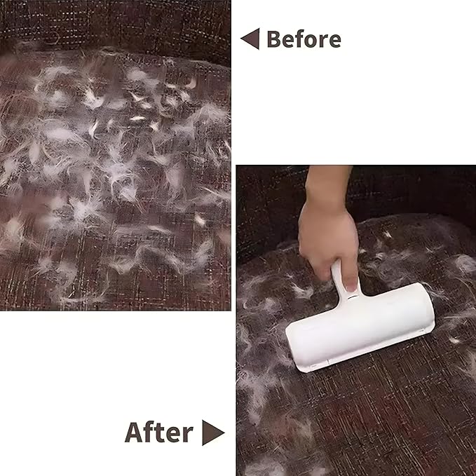 Reusable Pet Hair Remover Roller – Heavy Duty Manual Lint Roller for Dog &amp Cat Hair – Furniture Couch Carpet Rugs &amp Car Seats – Durable ABS Portable &amp Eco-Friendly