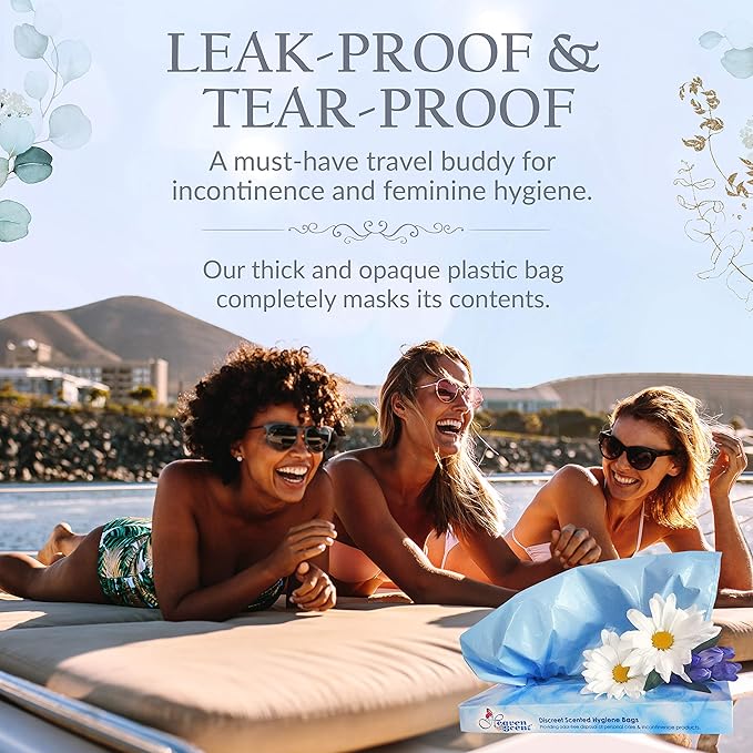 Heaven Scent Hygiene Bags Bundle - 85 Scented Trash Bags (35 Large + 50 Small) Discreet Waste Disposal for Adult Briefs &amp Feminine Products | MADE IN THE USA |