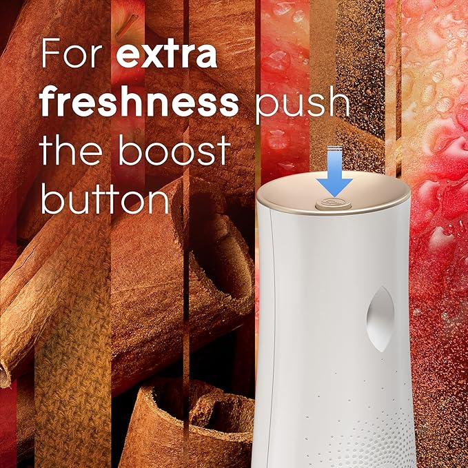 Glade Automatic Spray Refill Apple Cinnamon Scented Air Freshener for Home and Bathroom 6.2 Oz 6 Count