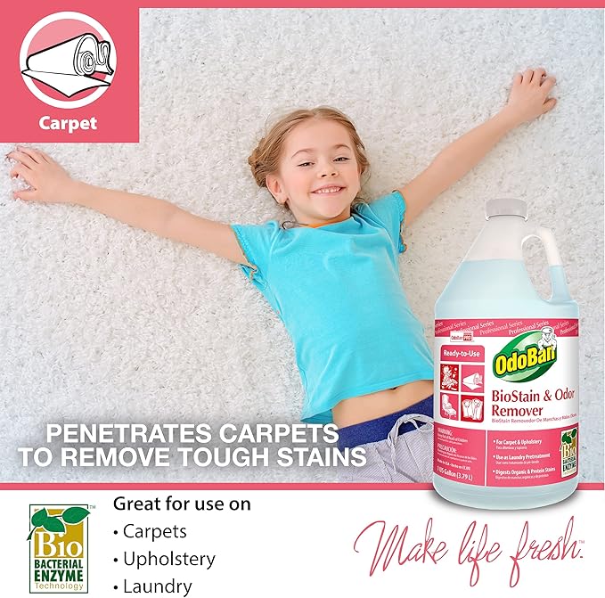 OdoBan Professional Cleaning and Odor Control Solutions Ready-to-Use Biostain and Odor Remover Made in the USA 4 Gallons